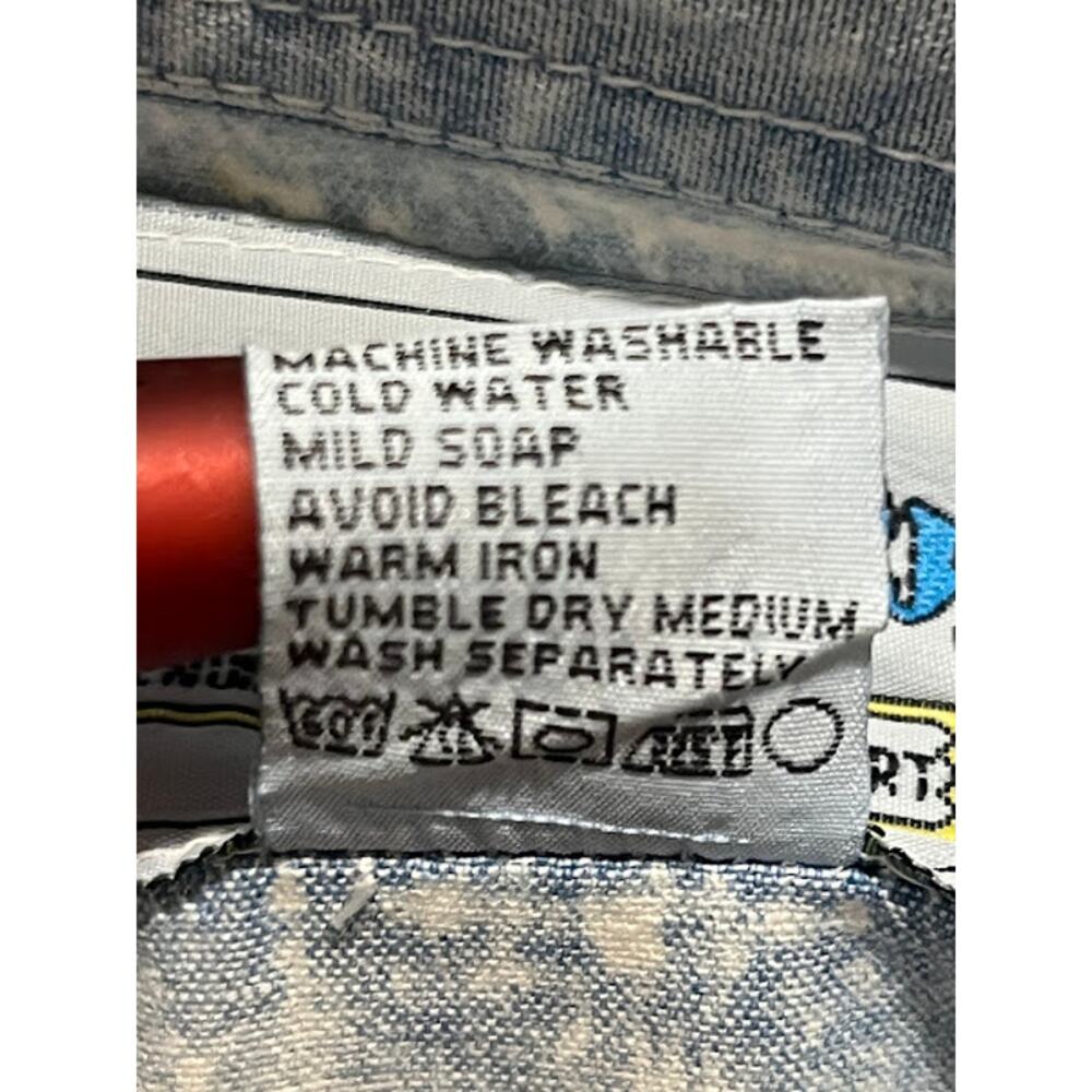 Vintage 80s Bugle Boy Shirt Acid Wash Mens Short Sleeve Button Down Sz M Retro - Picture 5 of 6